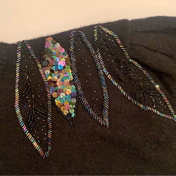 v i n t a g e :: Gorgeous Beaded Embellished Sequin Knit Sweater - Picture 9 of 10
